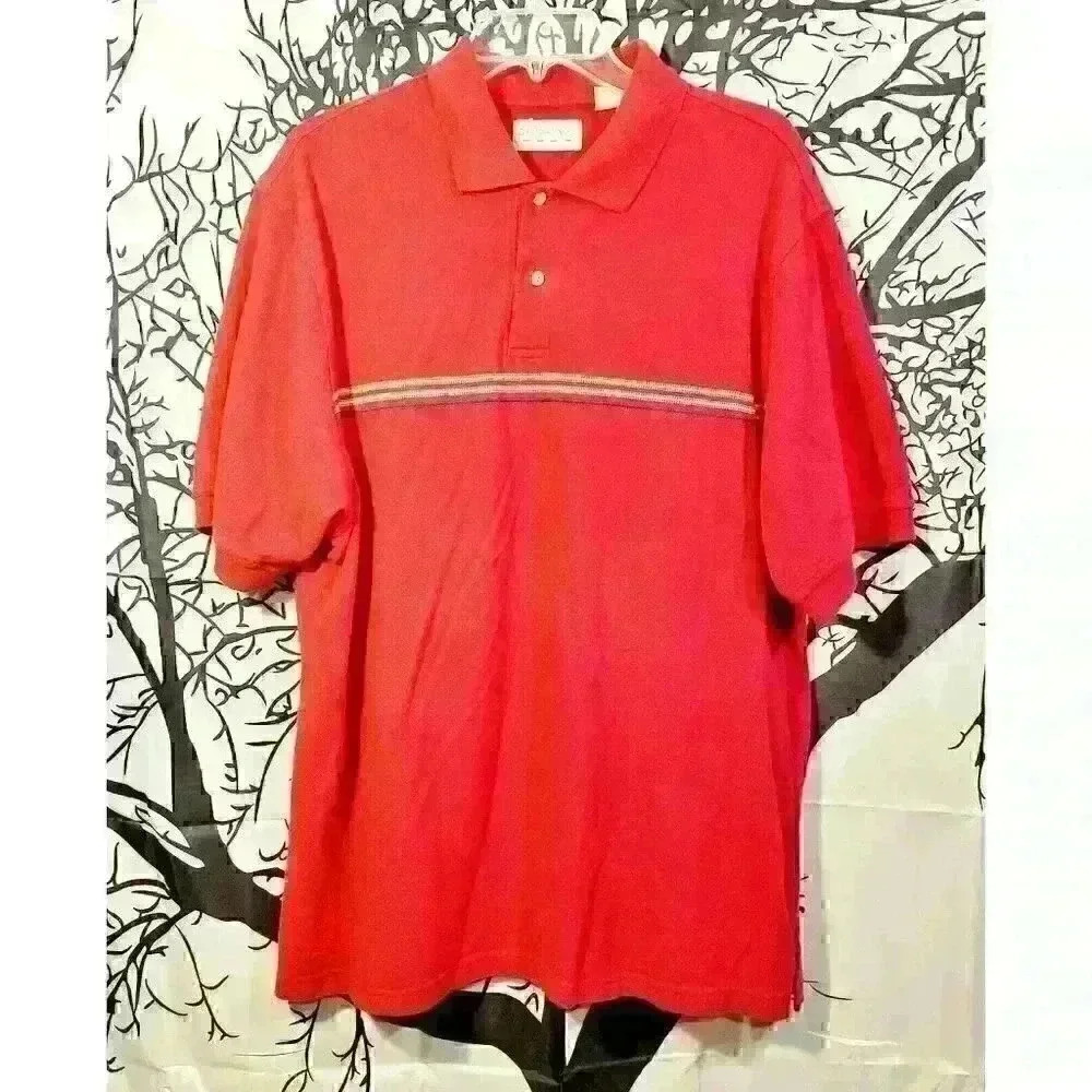 CROSSINGS Men's Polo Golf Tennis Shirt RED Stretch Comfort size XL